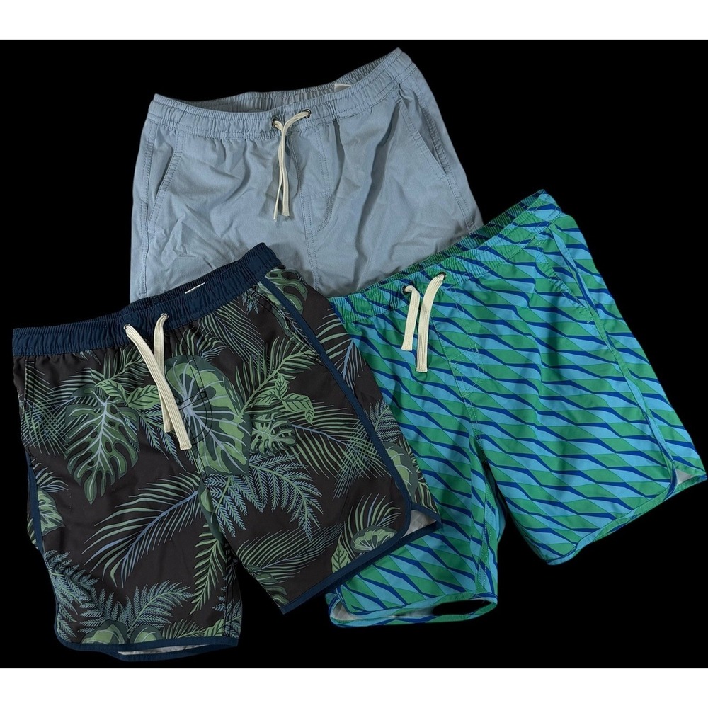 Fair Harbor Kids Youth Boys Swim Trunks Shorts Pockets Lined Large Lot Of 3